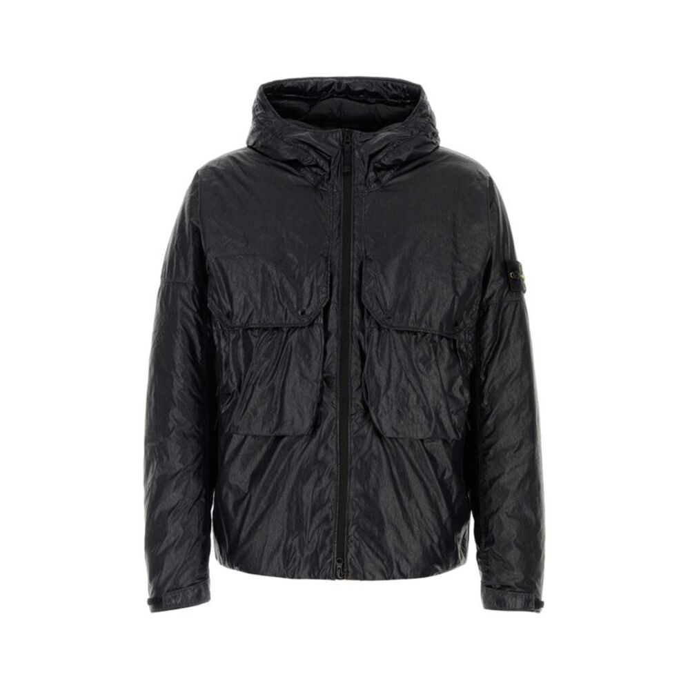 Stone Island Men Black Nylon Down Jacket